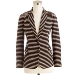 J. Crew Brown and White Striped Blazer